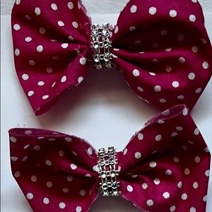Pink Polkadot Piggytail Bows